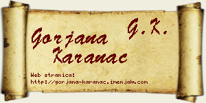 Gorjana Karanac vizit kartica